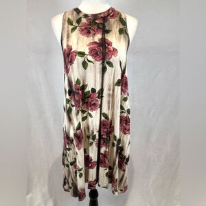 Burnt roses soft jersey knit shift dress size large
